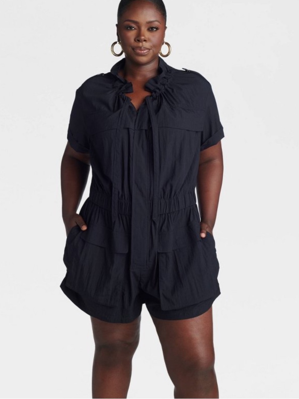 🎯💙 NWT! Navy Blue KBB by KAHLANA Short Sleeve ‘The Utility Romper' - Size
XXL